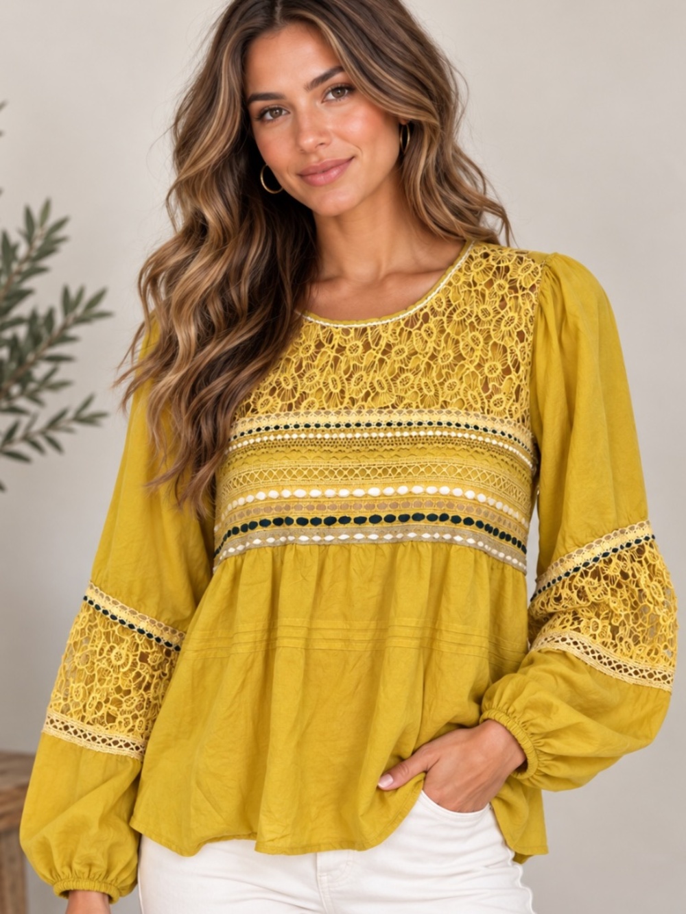Anthropologie Bla^k London "Sunshine" Peasant Blouse
